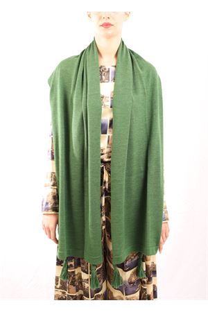 Stola in lana verde Art Tricot | STOLAPONPONVERDE